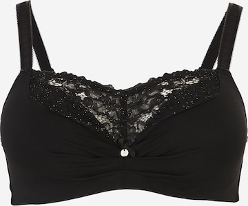 Ulla Popken T-Shirt Rintaliivi värissä musta: etupuoli