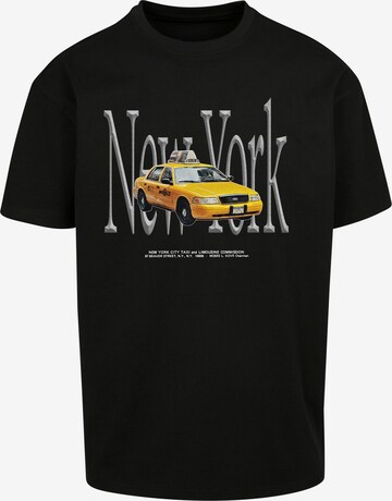 Mister Tee Shirt 'NY Taxi' in Zwart: voorkant