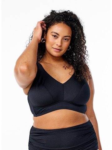 Swim by Zizzi Balconette Bikini felső 'SRIKA' - fekete: elől