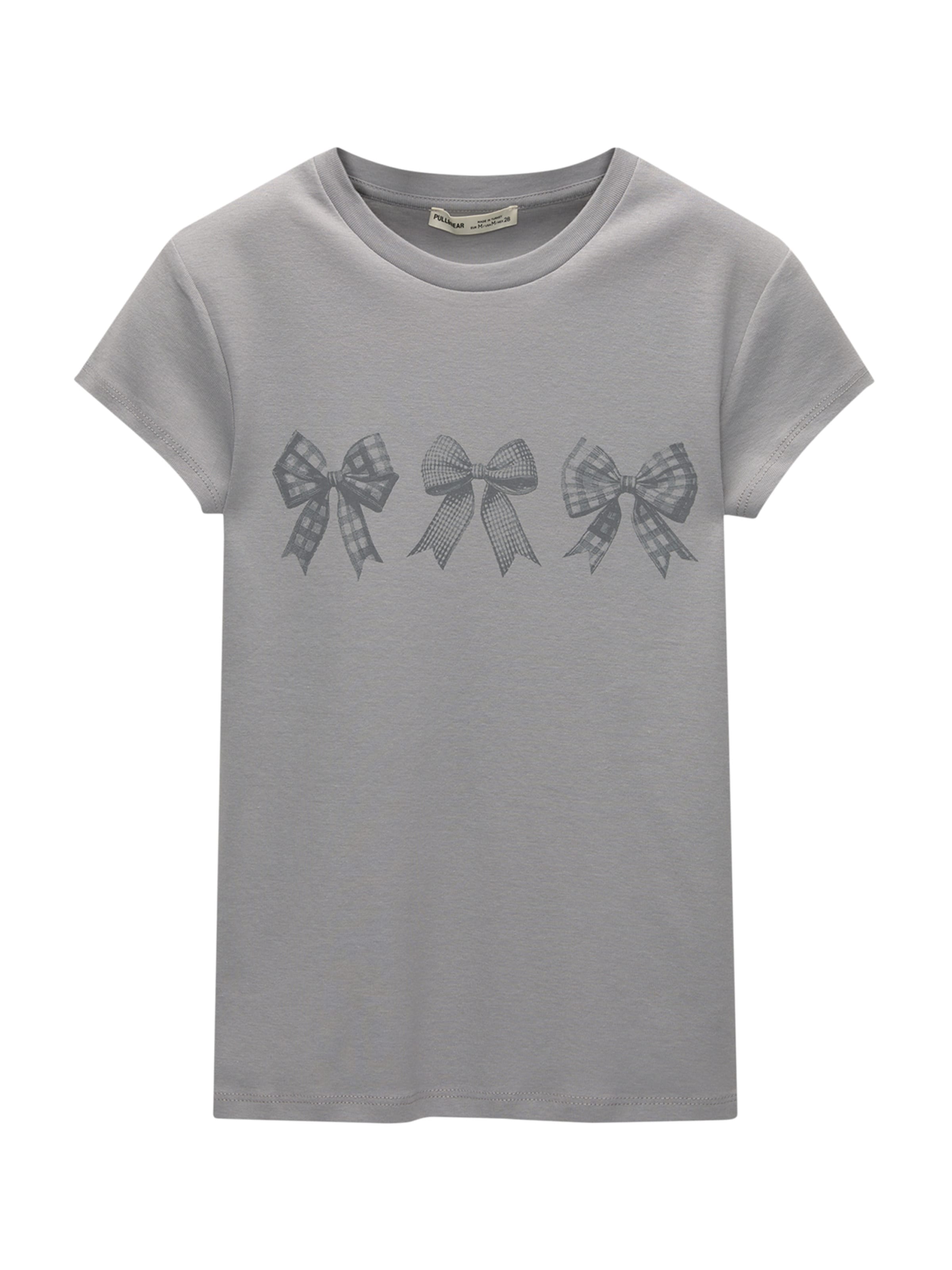 T-shirt Pull&Bear en gris : devant