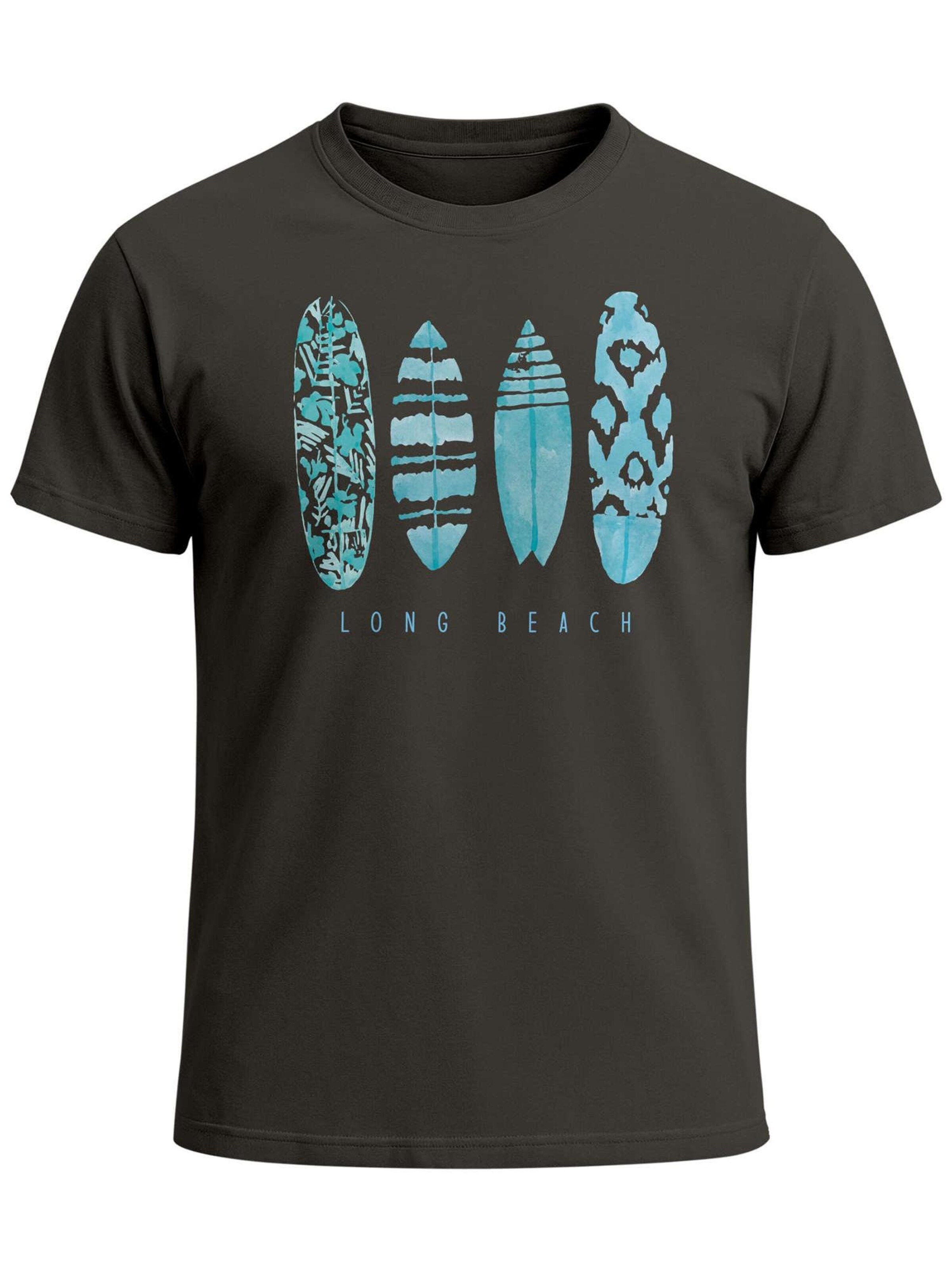 Neverless Shirt 'Long Beach'‌‌‌‌‌‌‌‌‌ in Grau: Vorderseite