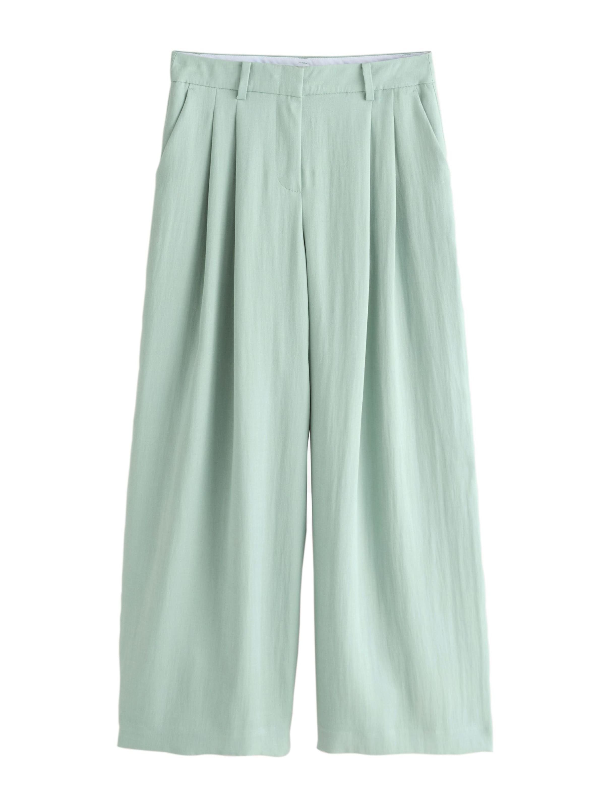 Next Wide Leg Hose in Grün: Vorderseite