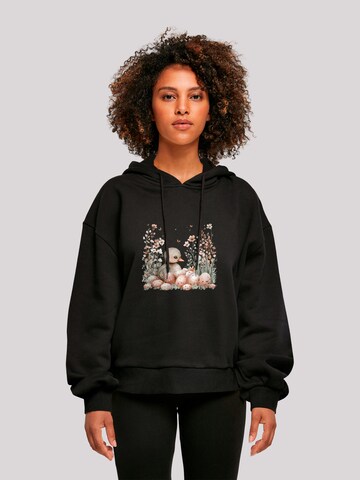 F4NT4STIC Sweatshirt 'Ente Ostereier Blumen Küken' in Zwart: voorkant