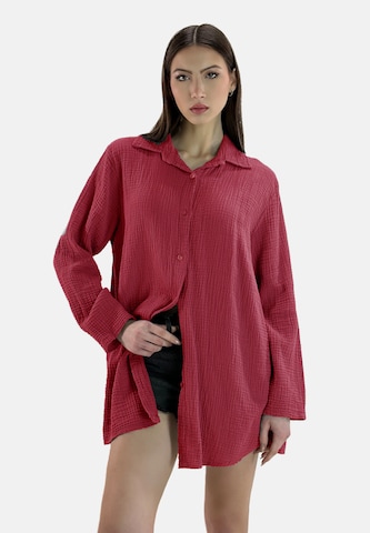 Camicia da donna di Elara in rosso: frontale