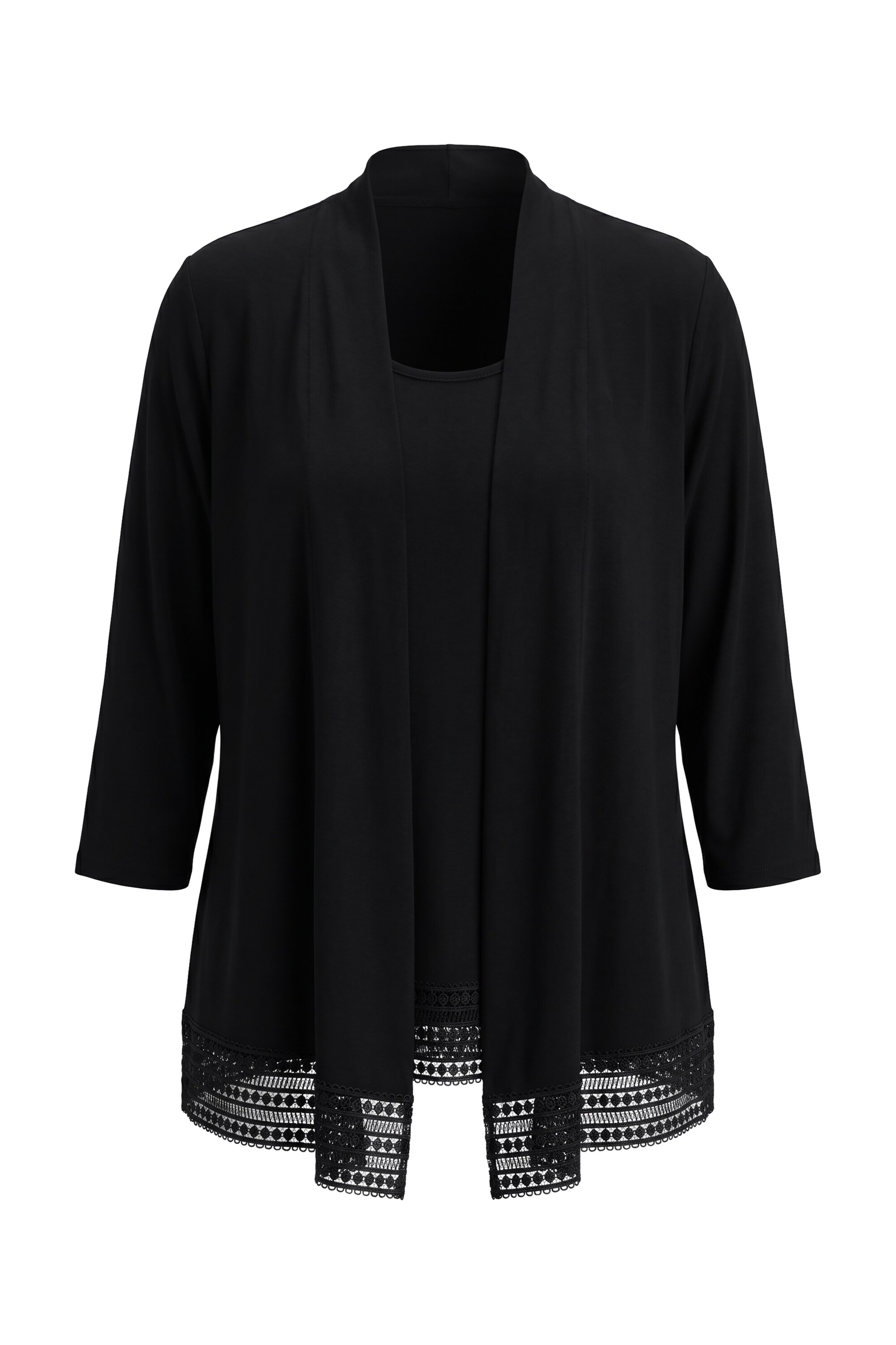Ulla Popken Shirt in Zwart: voorkant