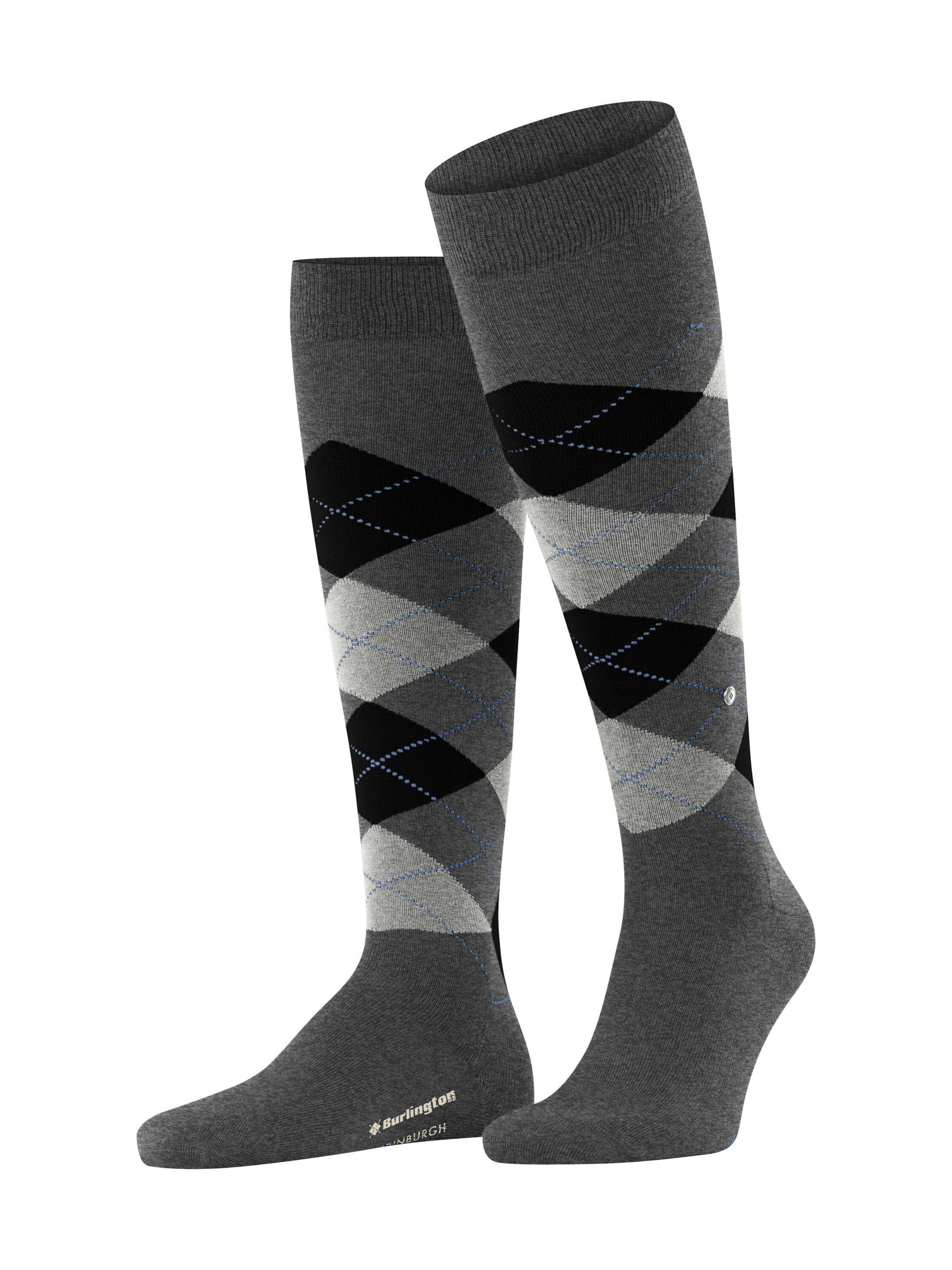 BURLINGTON Knee High Socks 'Edinburgh' in Grey: front