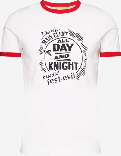 DIESEL T-Shirt en rouge / noir / blanc, Vue avec produit