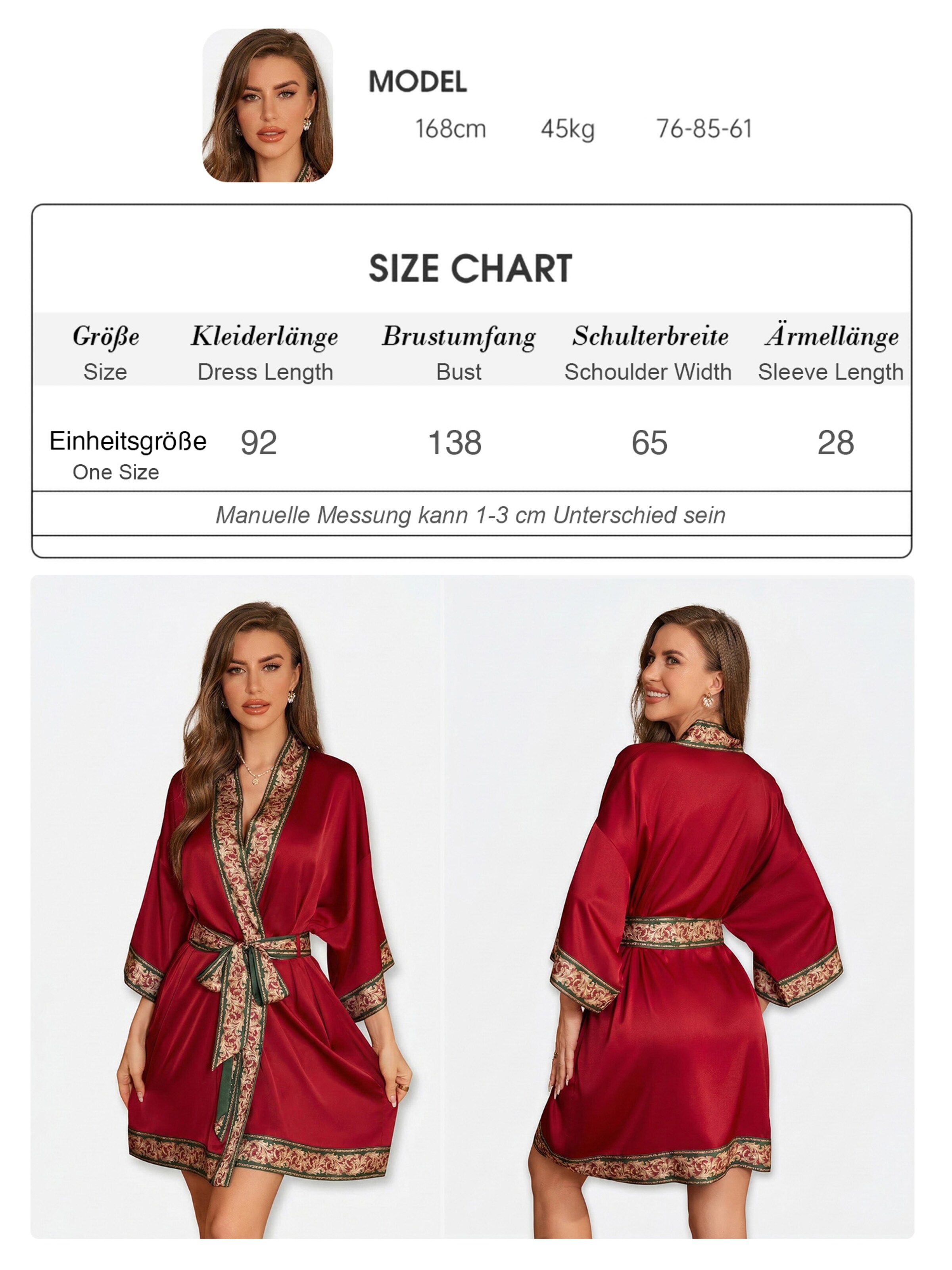 Vivi Idee Dressing Gown 'Kimono' in Red