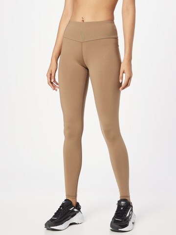 Skinny Pantalon de sport Hey Honey en marron : devant