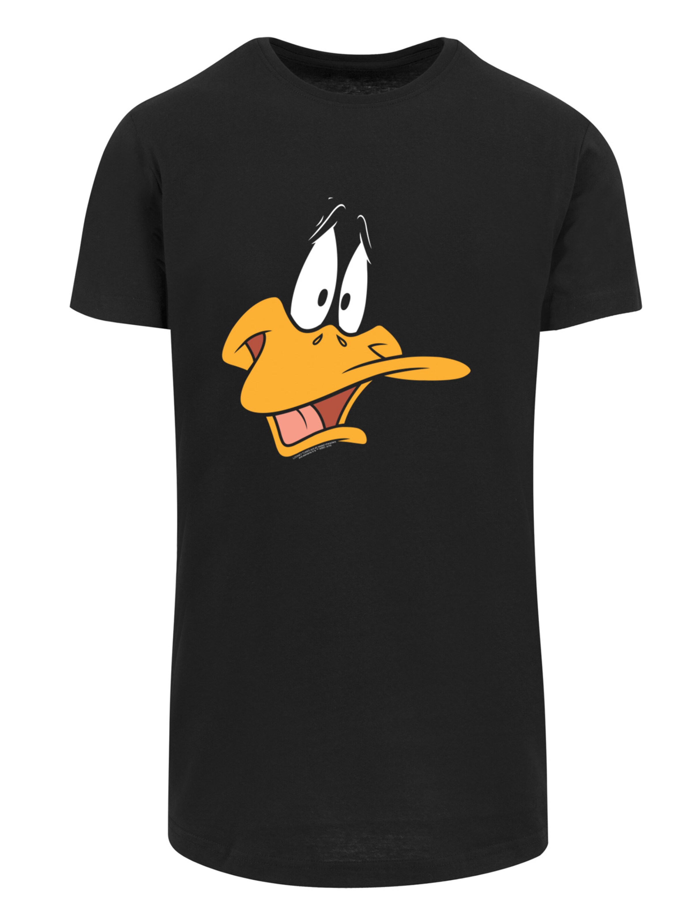 T-Shirt 'Looney Tunes Daffy Duck Face' F4NT4STIC en noir : devant