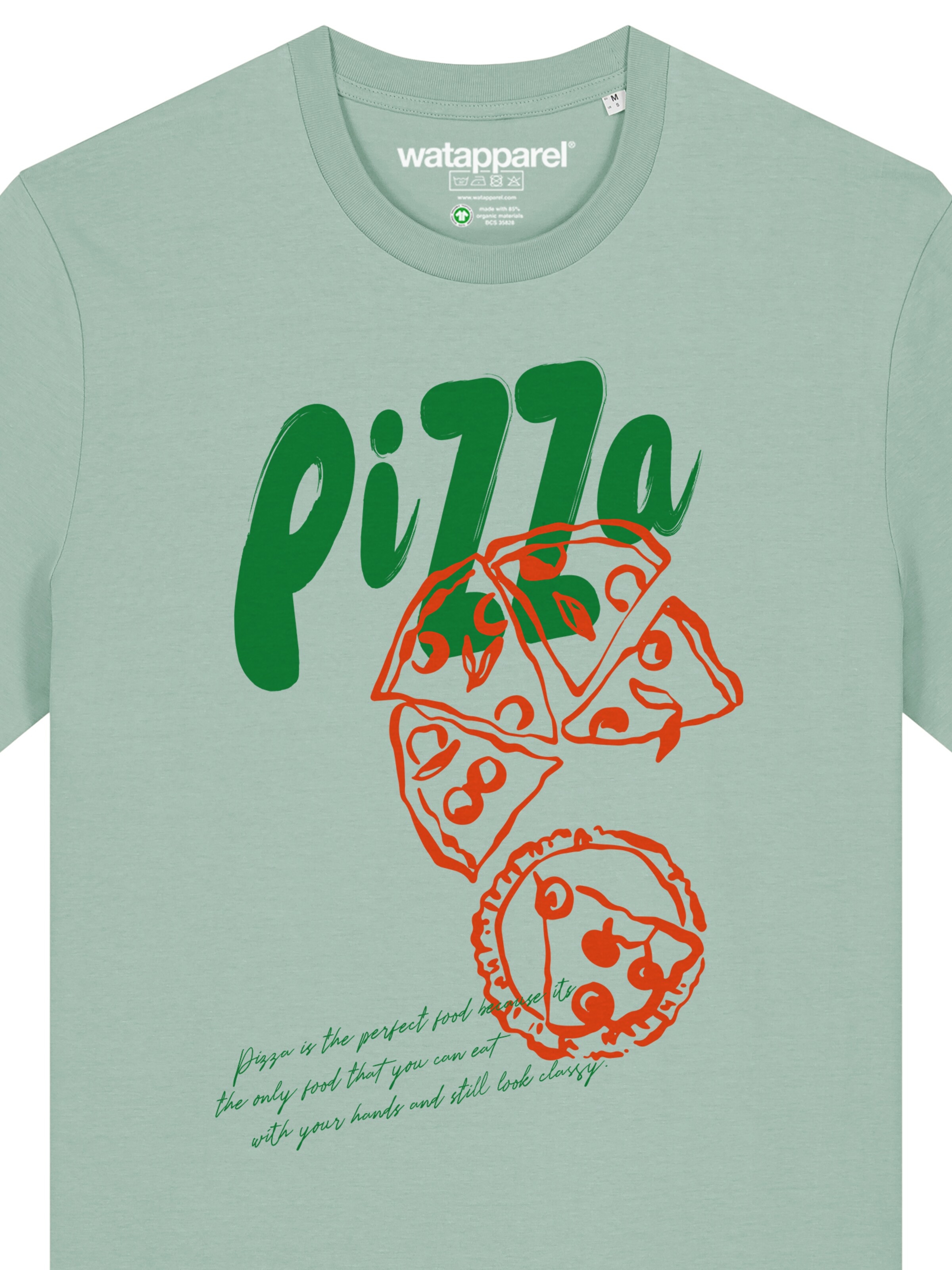 Watapparel T-Shirt 'Pizza' in Grün
