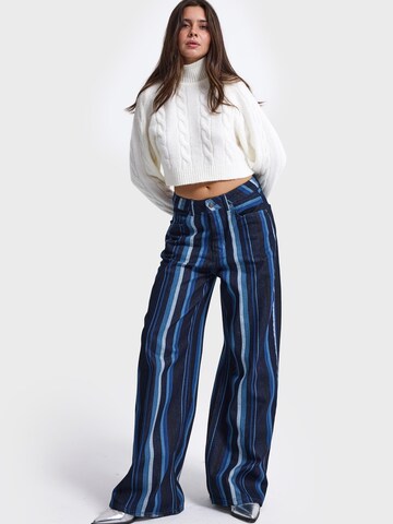 IT'S BASIC Baggy Jeans 'STRIPED SUPER BAGGY MID RISE JEANS'‌‌‌‌‌ in Blau