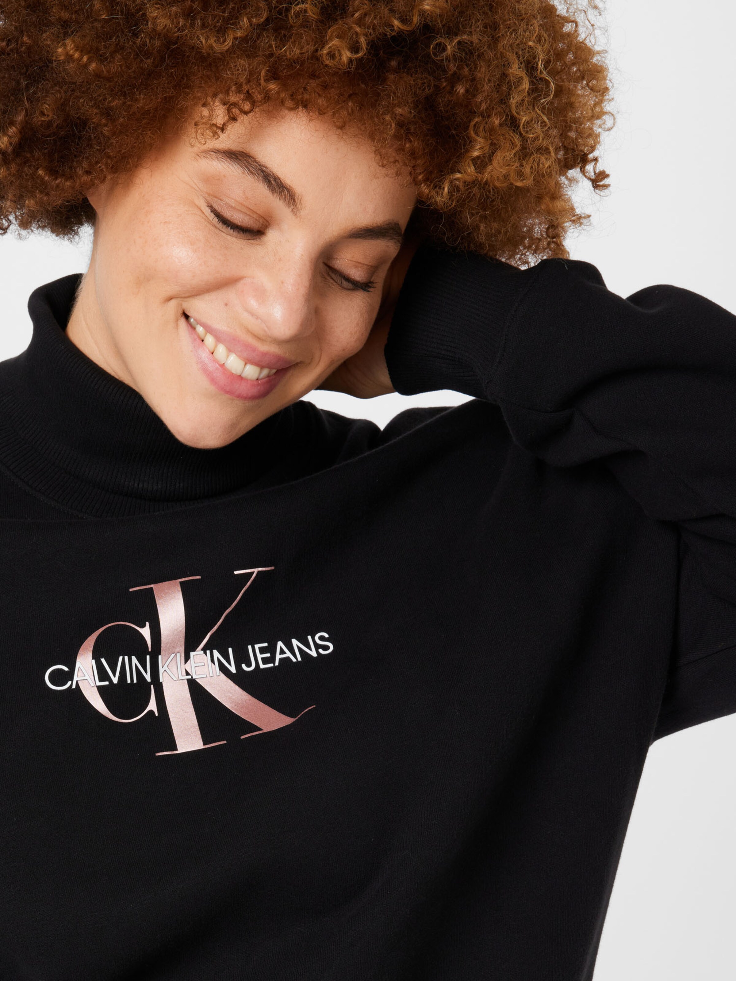 Plus durable Sweat-shirt Calvin Klein Jeans Curve en Noir 