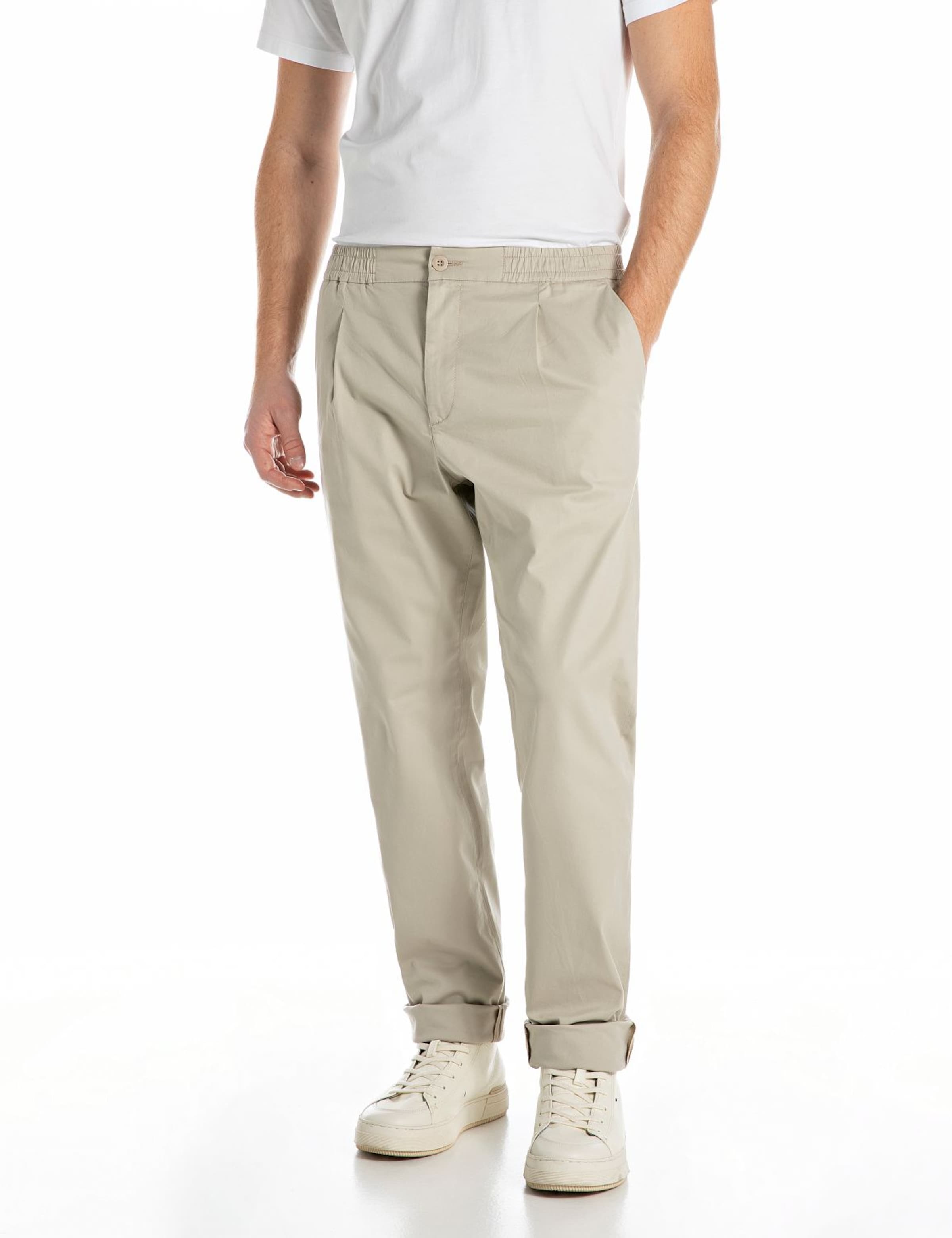 REPLAY Regular Chino Pants in Beige: front