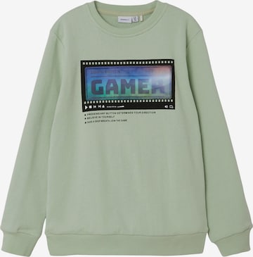 NAME IT Sweatshirt 'Beloro' in Groen: voorkant