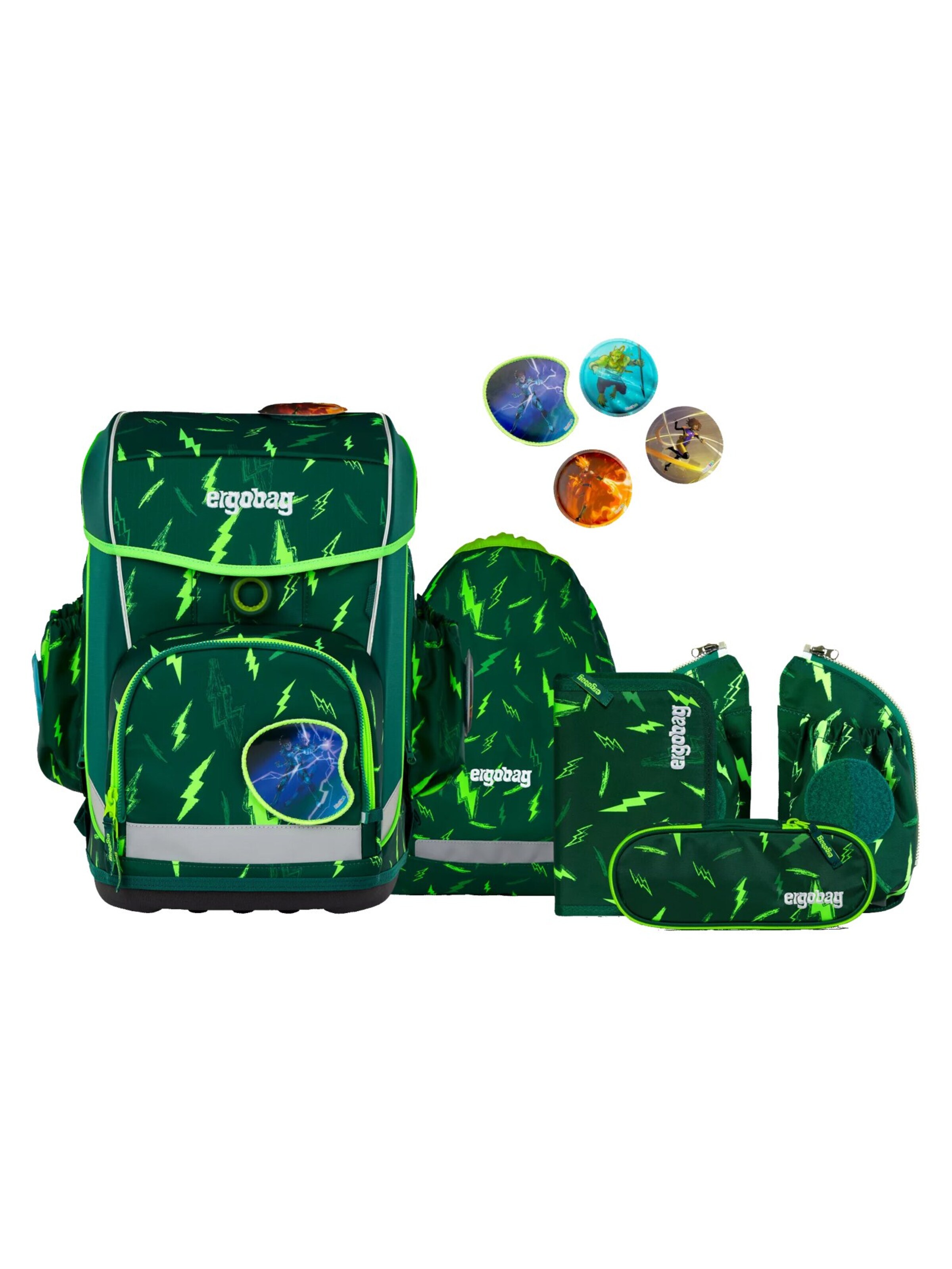 ergobag Rucksack 'Cubo light Set'‌‌‌‌‌‌‌‌‌ in Grün: Vorderseite