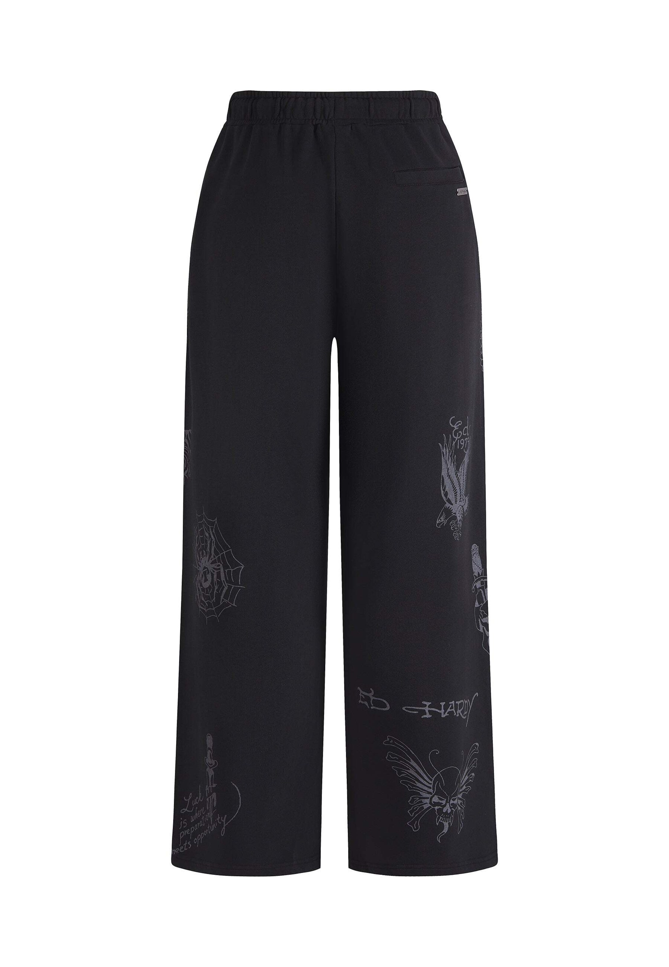 juoda Ed Hardy Laisvas Kelnės