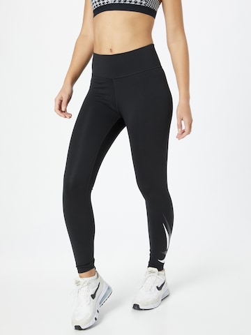 NIKE Skinny Fit Спортен панталон в черно: отпред