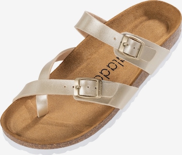 Palado Pantolette 'Cres' in Gold: Vorderseite