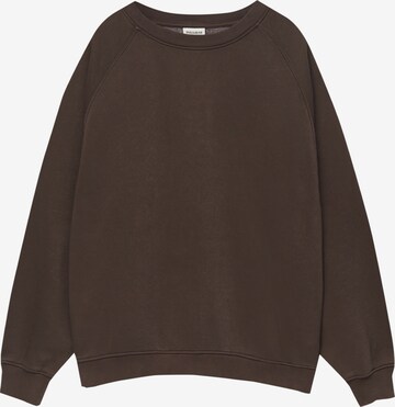 Pull&BearSweater majica - smeđa boja: prednji dio