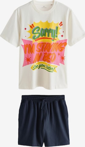 Next Lyhyt pyjama värissä sininen: etupuoli