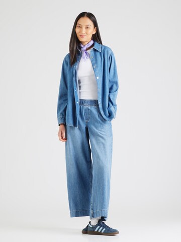 GAP - Pierna ancha Pantalón vaquero plisado en azul