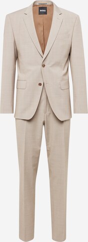 BOSS Slimfit Anzug 'Huge' in Beige: predná strana