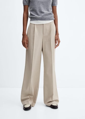 Loosefit Pantalon à pince 'Ares' MANGO en beige : devant