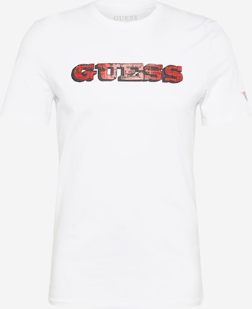 Tricou de la GUESS pe alb: față