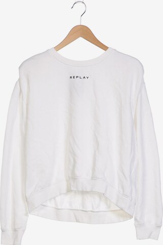 REPLAY Sweatshirt & Zip-Up Hoodie in XL in White: front
