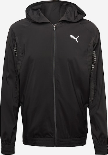 PUMA Športna jakna | črna / bela barva, Prikaz izdelka