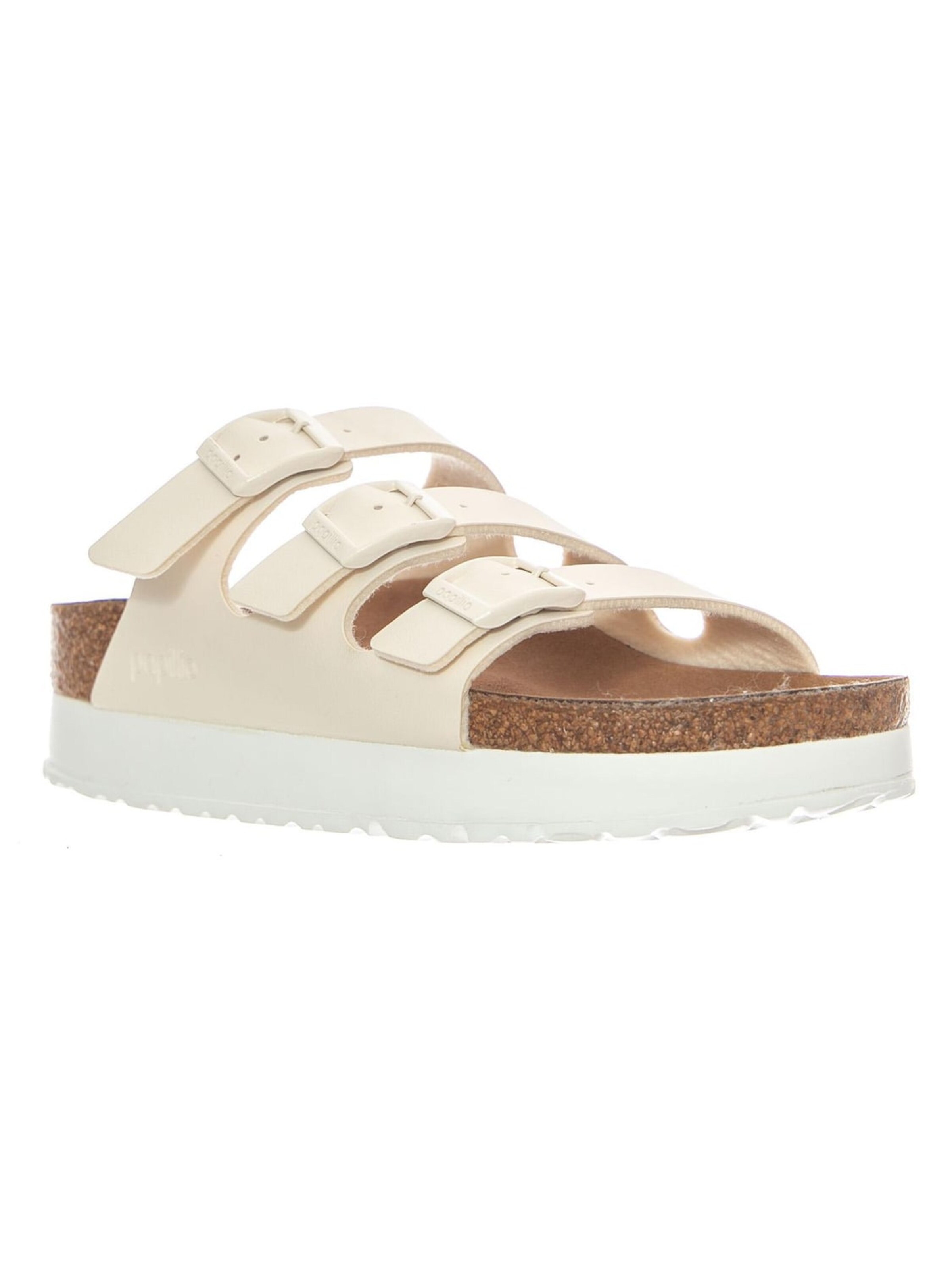 BIRKENSTOCK Sandały 'Florida III Platform Vegan Birko Flor Narrow Fit Eggshell' w kolorze biały