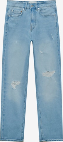 Pull&Bear Regular Jeans in Blauw: voorkant