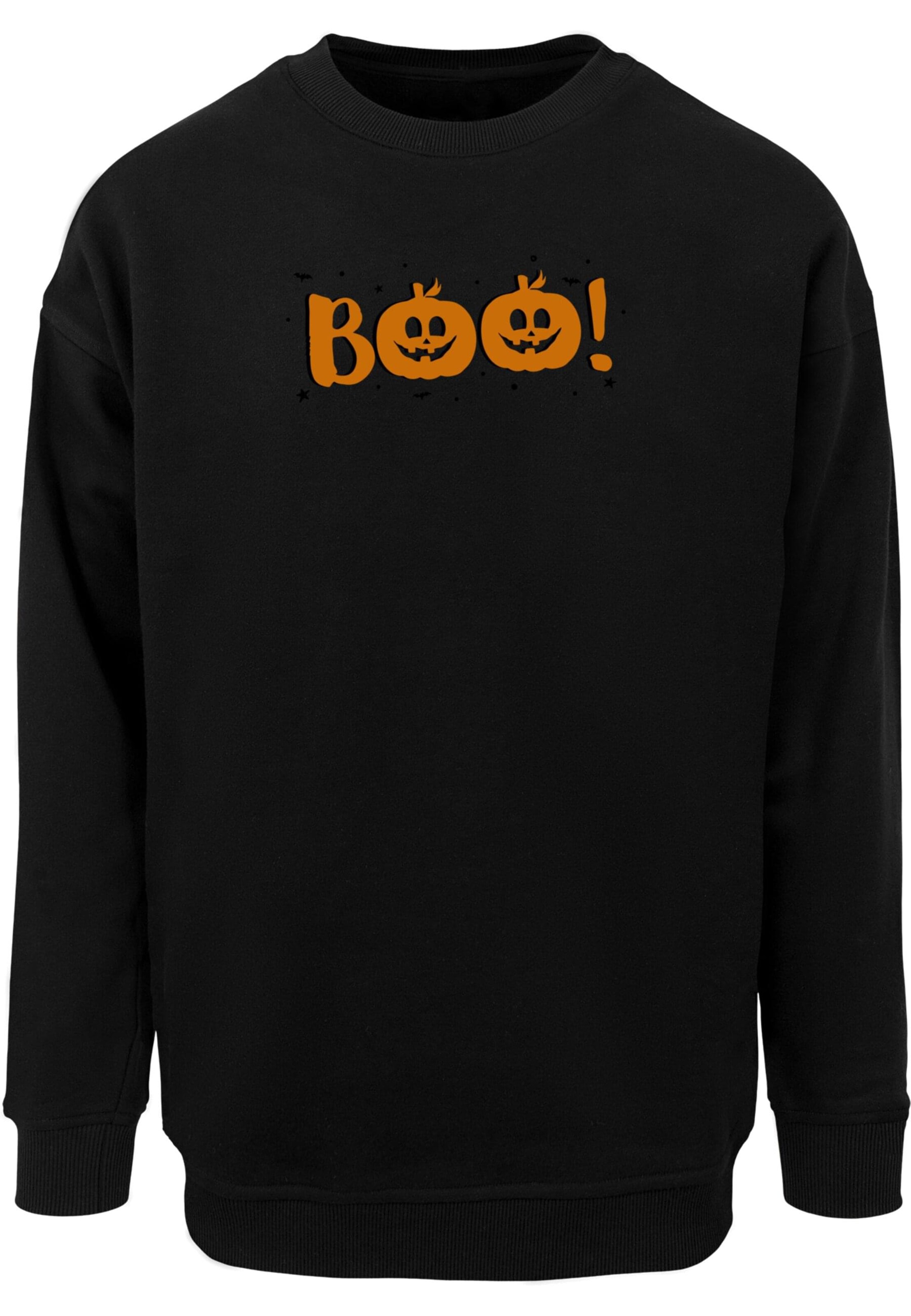 Merchcode Sweatshirt 'Halloween - Boo Pumpkin' in Zwart: voorkant