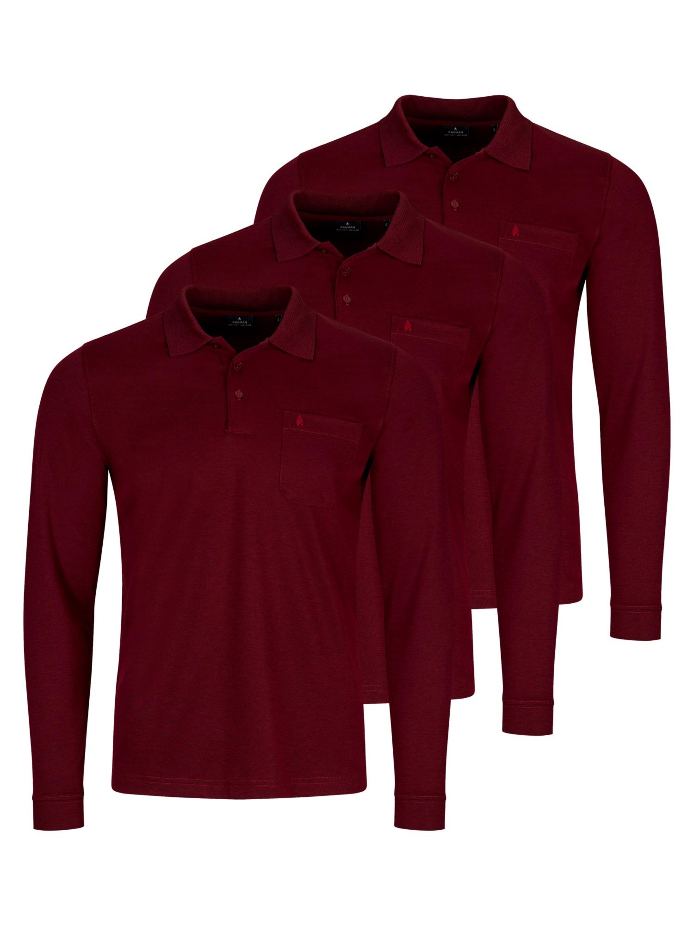 Ragman Shirt 'Basic' in Dark red, Item view