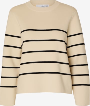 Pull-over SELECTED FEMME en beige : devant