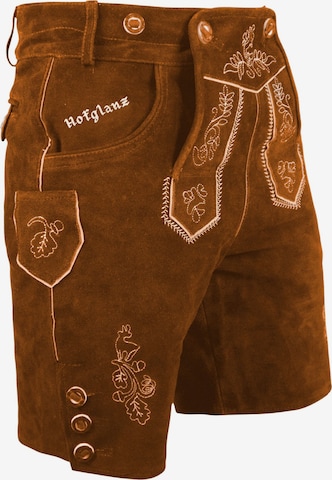 Hofglanz Lederhose in Braun: Vorderseite