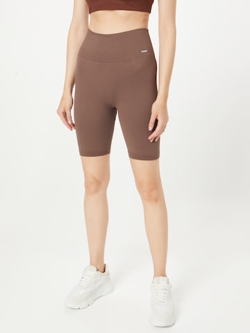 Skinny Pantalon de sport aim'n en marron : devant