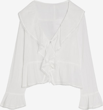 BershkaBluza - bijela boja: prednji dio