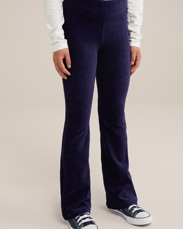 WE Fashion Flared Leggings in Blue: front