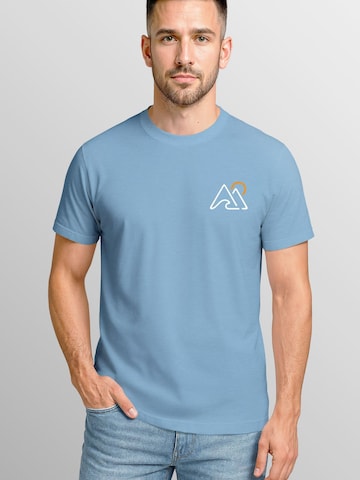 Neverless Shirt 'Mountain Wave' in Blue: front