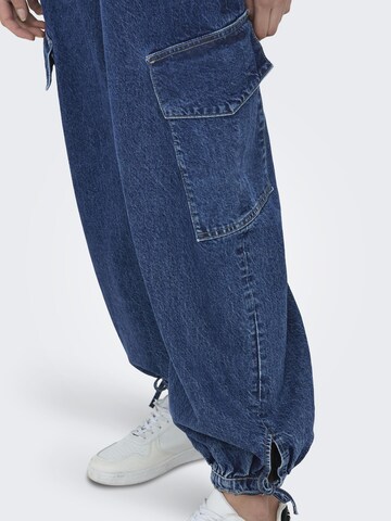 ONLY - Tapered Pantalón vaquero cargo 'PERNILLE' en azul