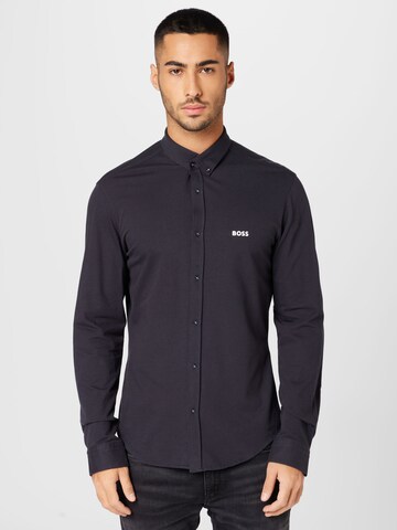 BOSS Green Regular fit Button Up Shirt 'BIADO' in Black: front