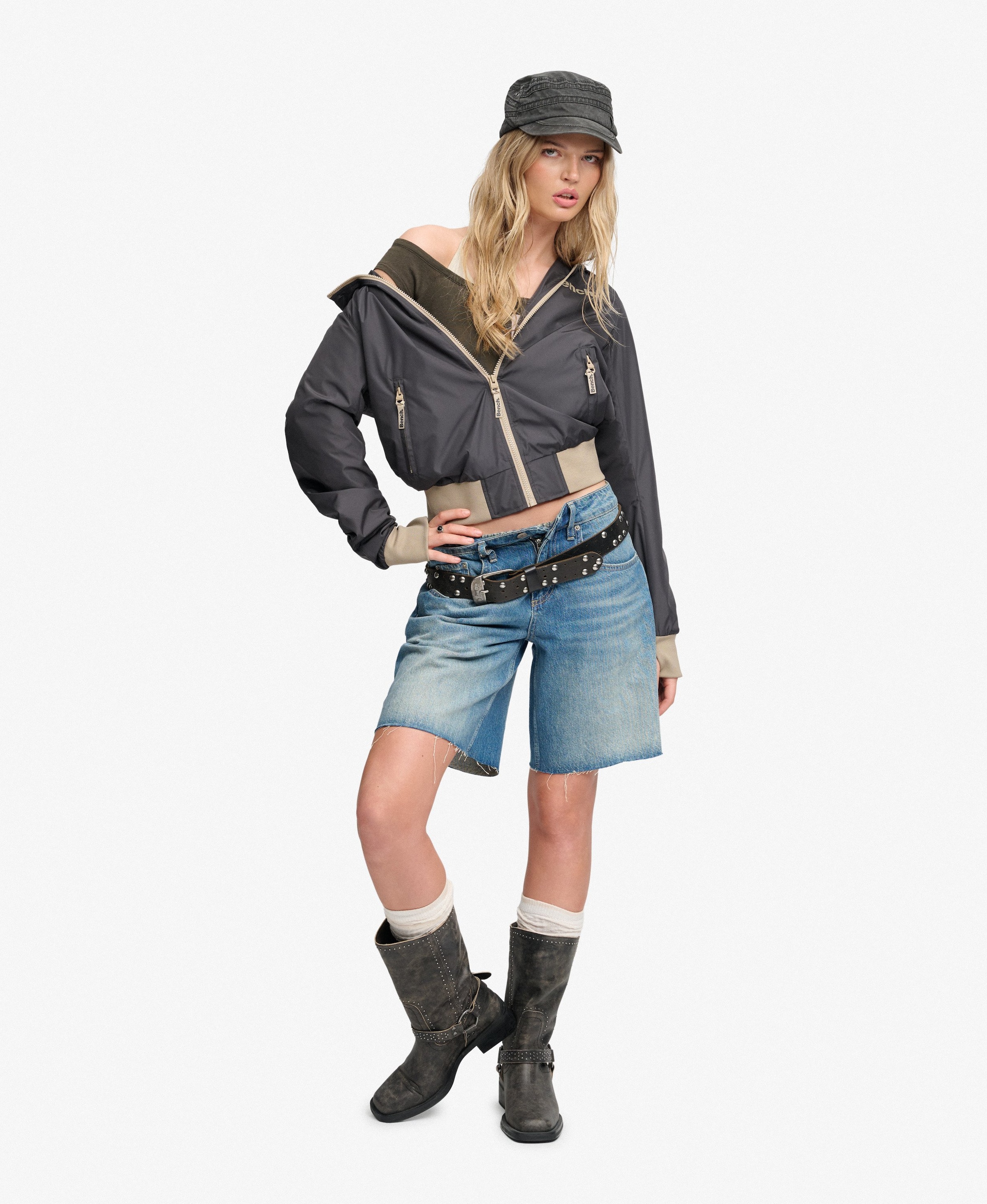 Veste mi-saison 'Bench X Superdry & Co' Superdry & Co en gris : devant