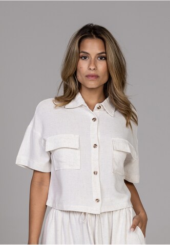 Estelou Blouse in Beige: voorkant