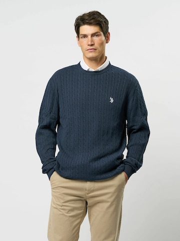 Pull-over 'Mads' U.S. POLO ASSN. en bleu : devant