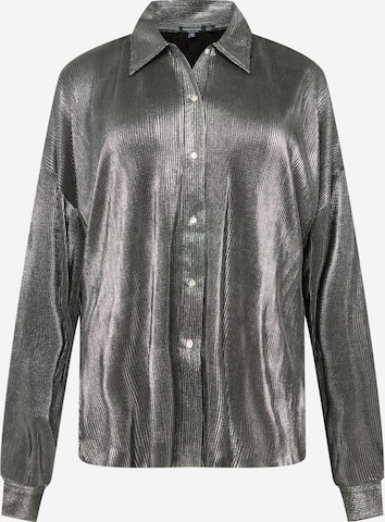 Nasty Gal Plus Blouse in Silver: front