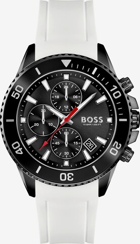 BOSS Black Analog Watch in White: front