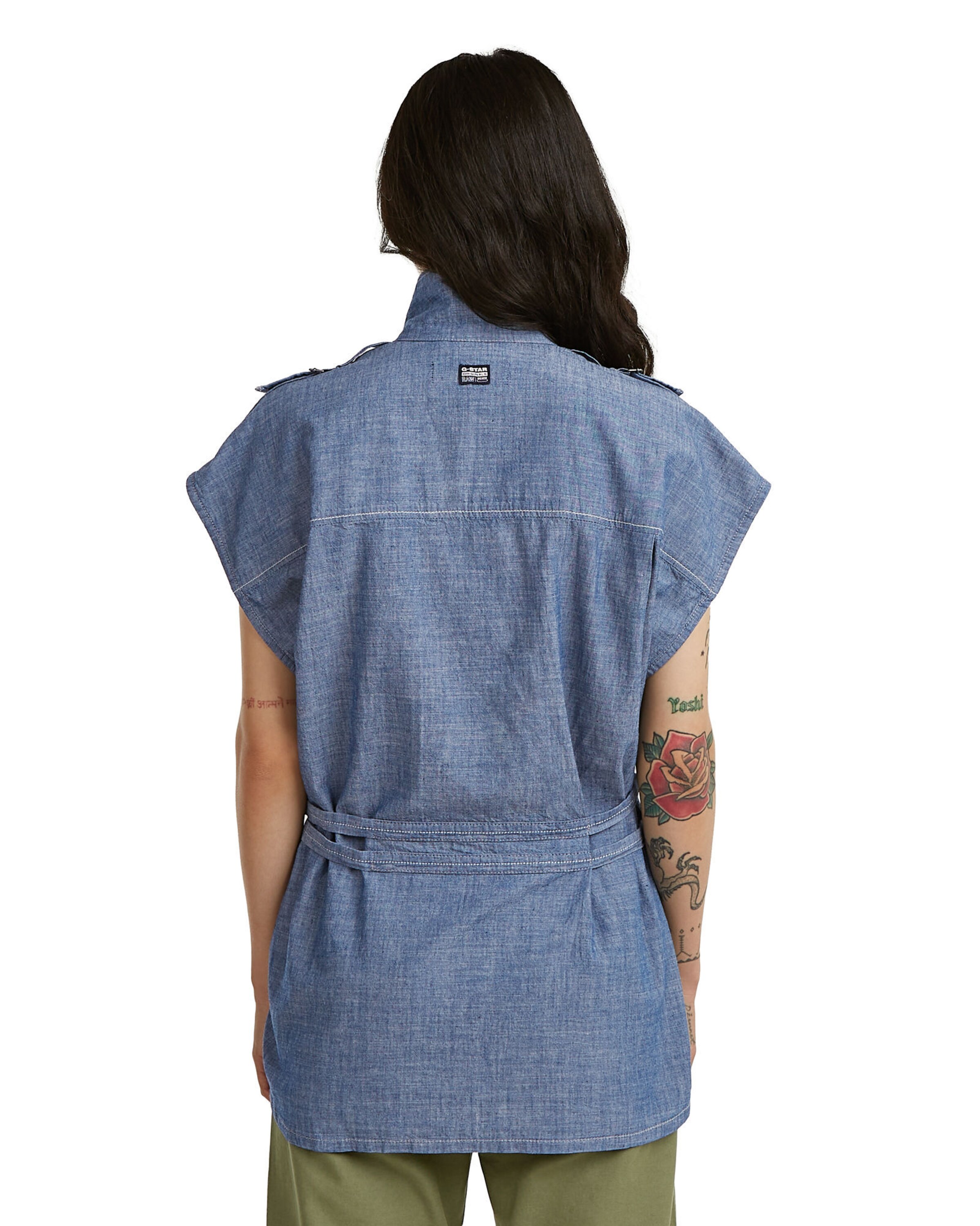 T-shirt 'Doubled Belted Shirt' G-STAR en bleu