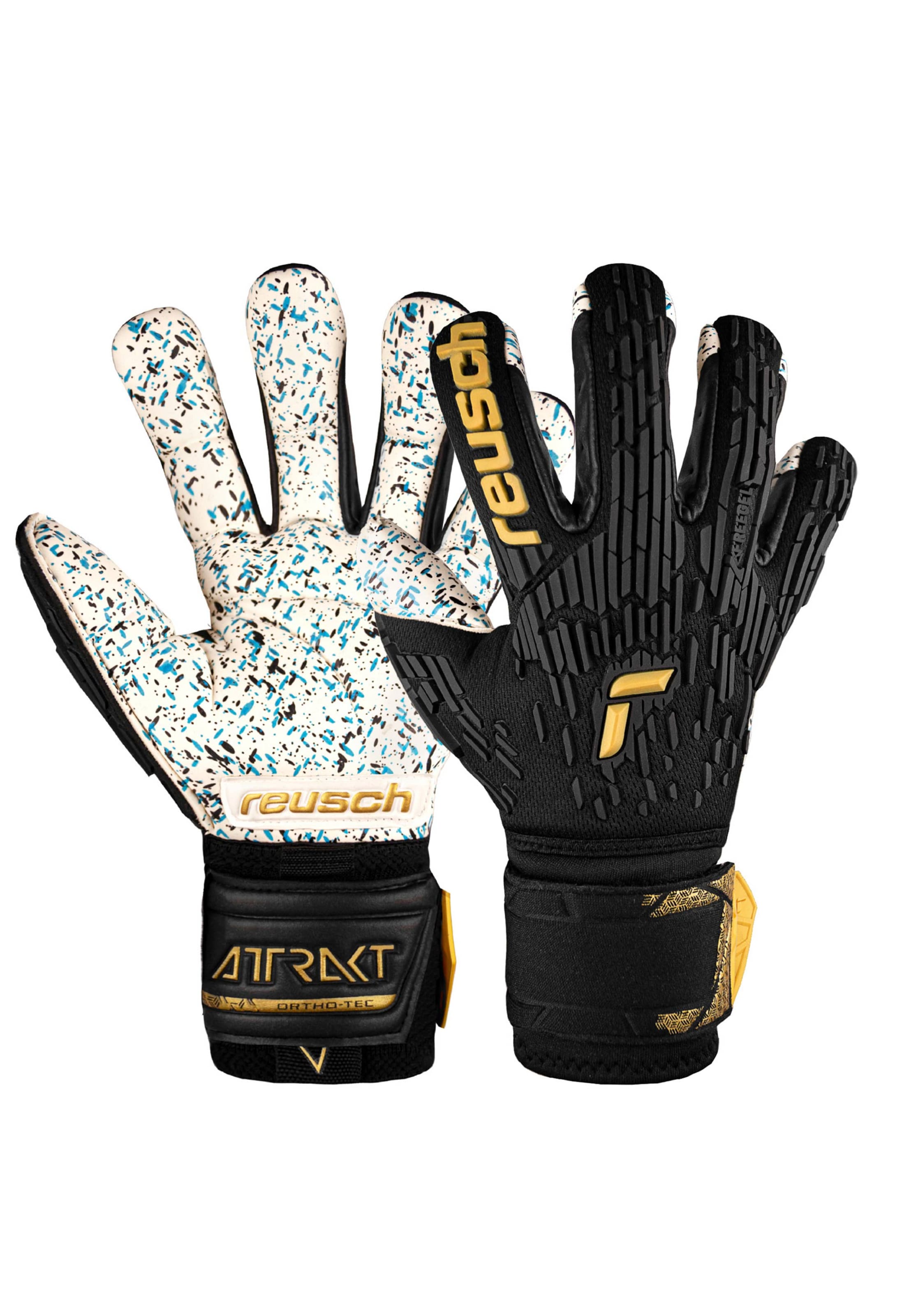 REUSCH Sports gloves 'Attrakt Freegel Fusion' in Black: front